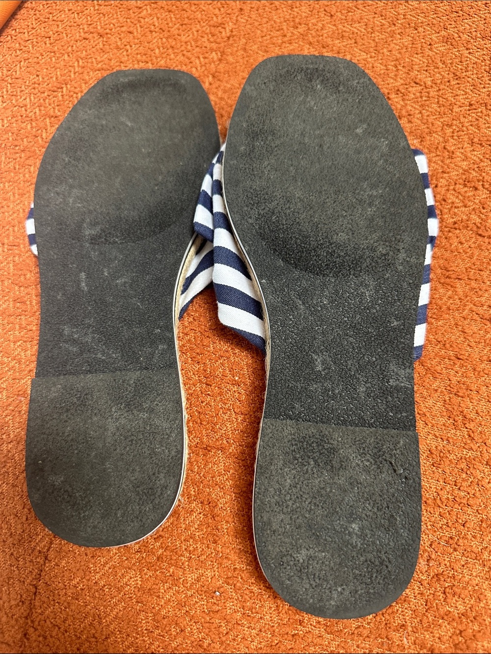 Kate Spade Navy and White Knotted Bow Stripe Slide Sandals 9 - Picture 3 of 5